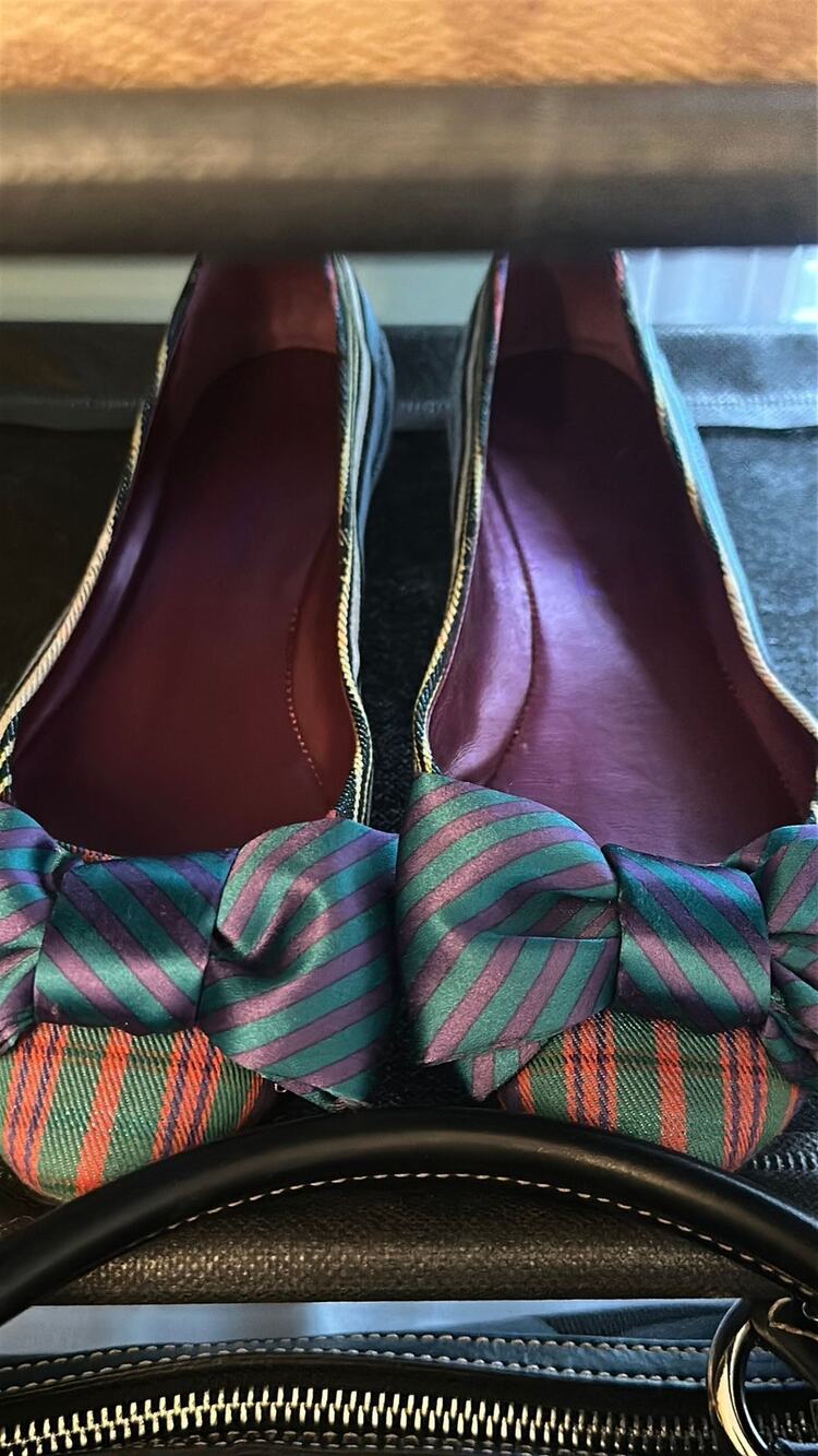 Coach Poppy Cambria Plaid Tartan Ballet Flats Bow Sz 5.5 EUC